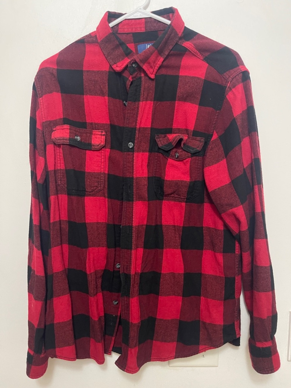 George Red and Black Buffalo Plaid Button-Down Shirt